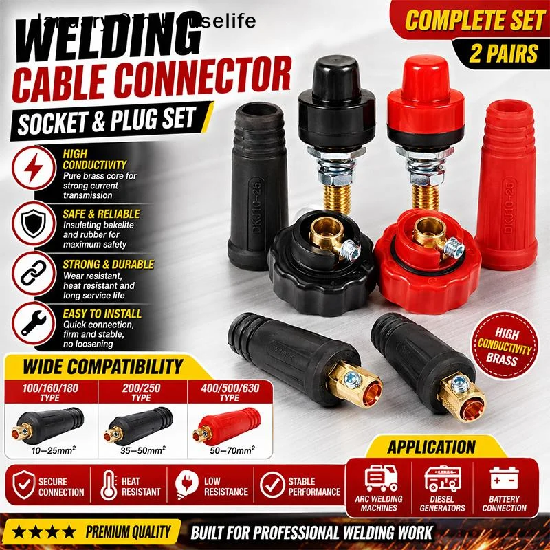 European Style Welder Quick Connectors Insulated Rubber Shell Brass Fittings For Industrial Welding RepairJanuary-9th Houselife