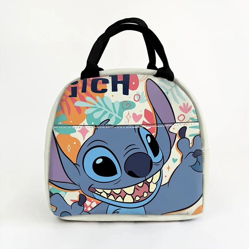 Disney Lilo Stitch S4480 Anime Shoulder Bags Customized PU Cartoon Lunch Bag Casual Tote Storage Handbag Gift