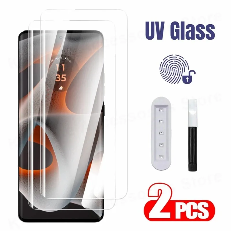 3D Curved Full Glue UV Tempered Glass For Motorola Edge 50 Pro 40 Neo 30 Fusion Ultra X50 Screen Protector For Moto Edge S30 Pro