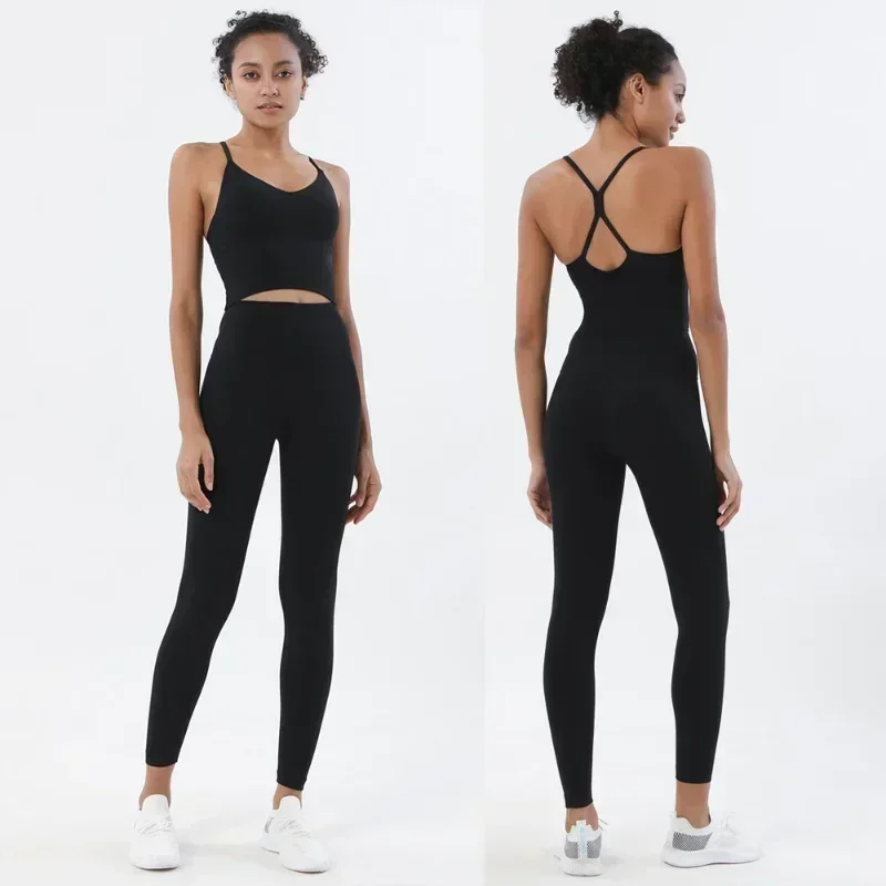 Women's Naked Feeling Sports Bra and Leggings Two Piece Set - High Waist Gym Outfits for Female Fitness, Activewear Sports Sets image 4