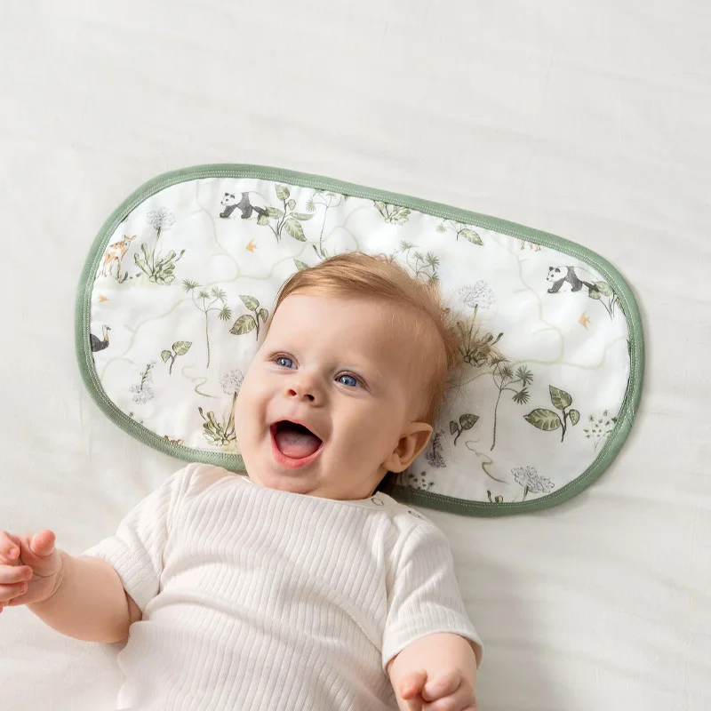 

Breathable Bamboo Cotton Gauze Baby Pillow for Newborn 0-6 Months Anti-Spit-Up Infant Pillow with Pillowcase Class A Certified