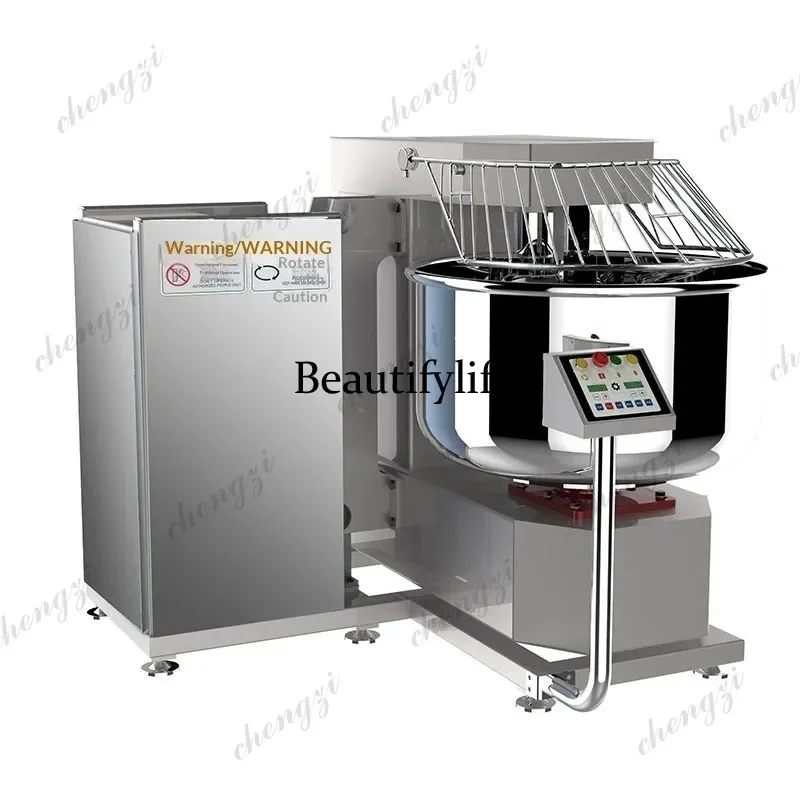 HR  New 150 kg Commercial Flour Mixer Kneading Machines for Household Snack Food Bakery Multi-Functional Overturning Dough Mi