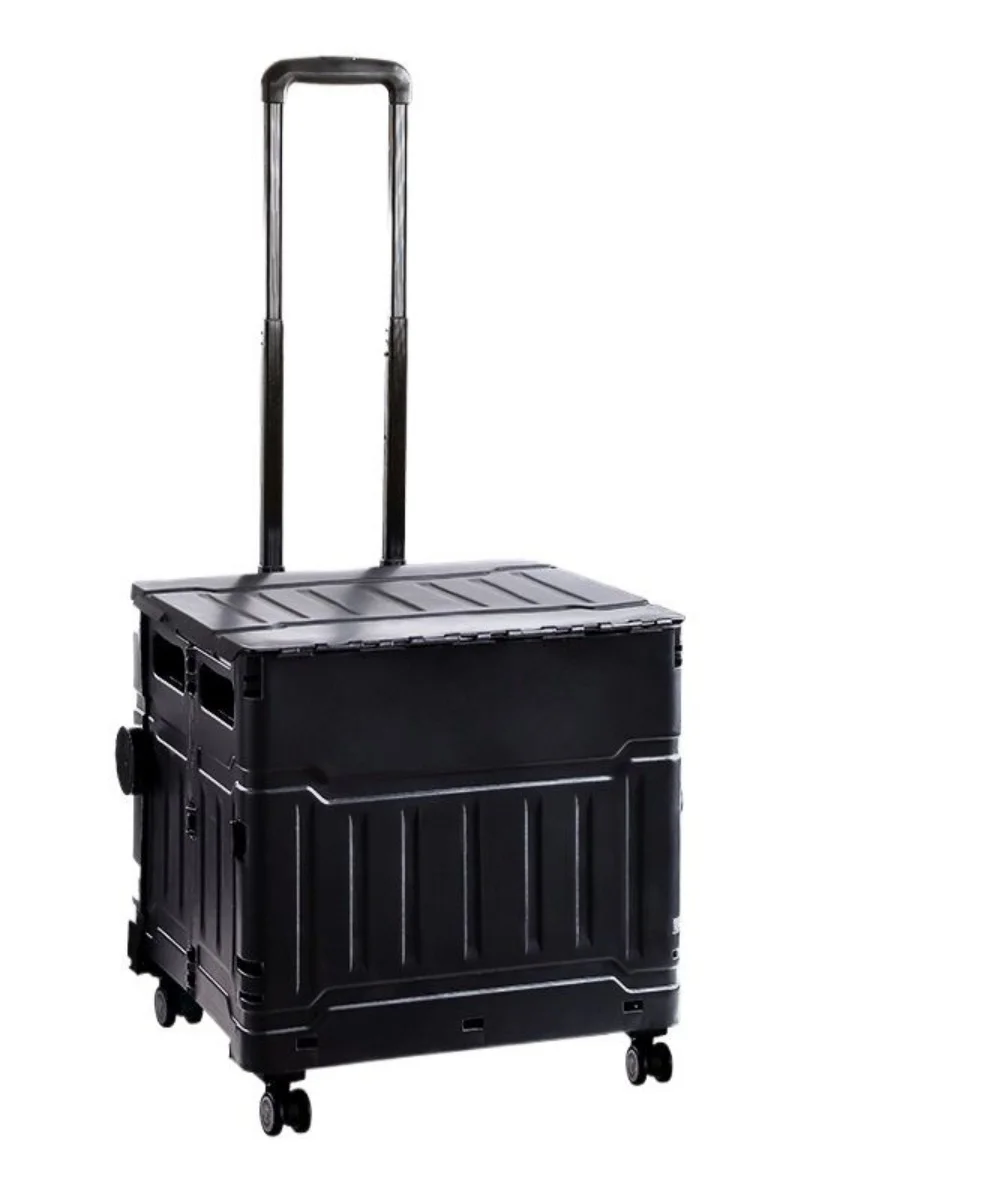 

OEM Supported Custom Foldable Storage Utility Rolling Crate, Portable Cart with 4 Universal Wheels & Telescoping Handle for Camp