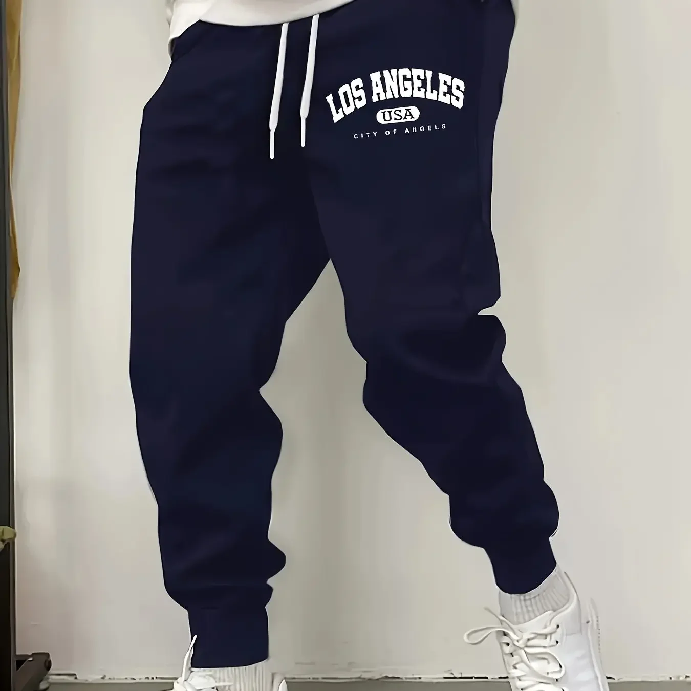 Herren Herbst-Winter Jogginghose mit Kalifornien-Print, lockere Freizeithose für Zuhause, Outdoor, Reisen, Laufen, Sport und Alltag. – Detail 4