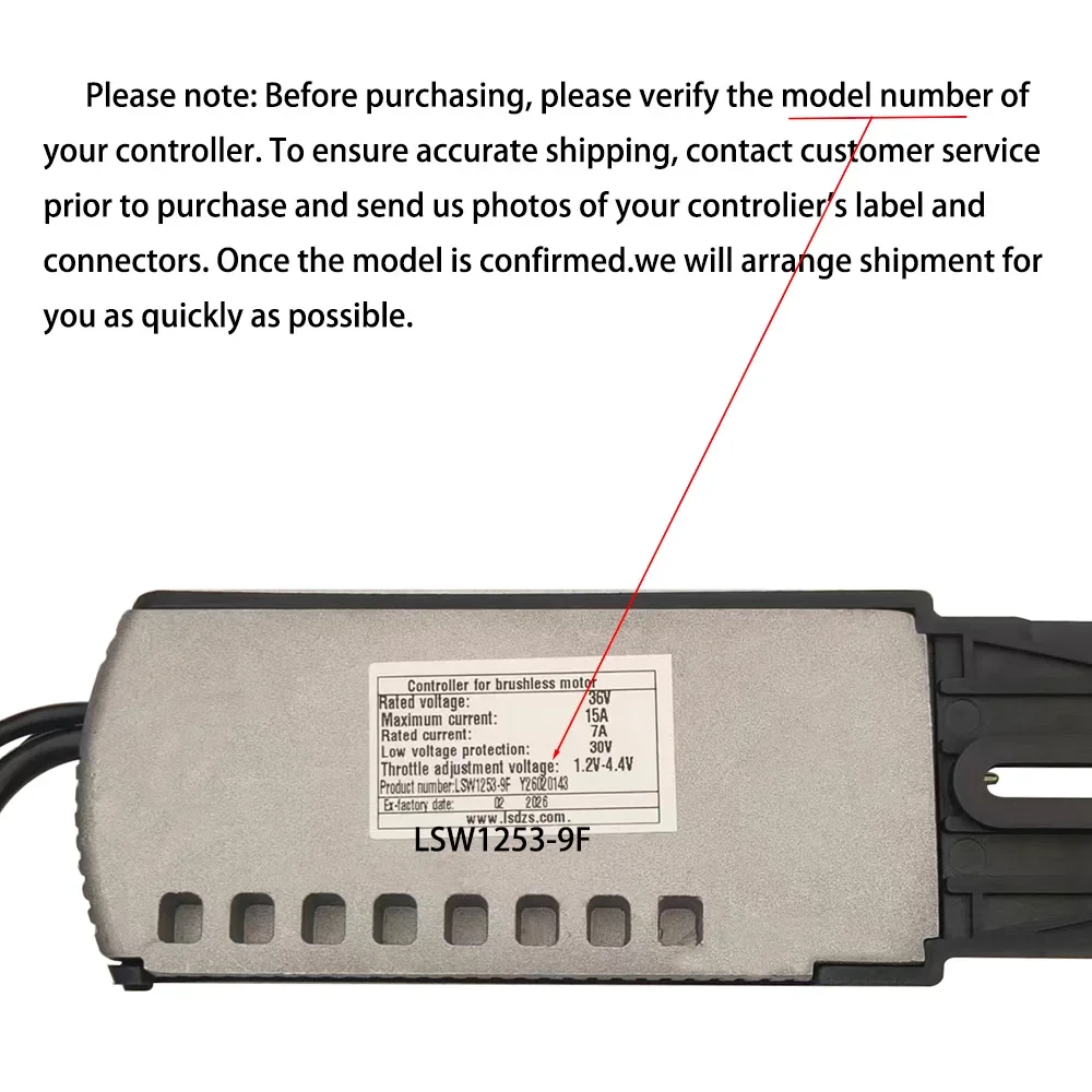 

Nulkomma 36V 7A Electric Bike Brushless Motor Controller LSW1253-9F for Electric Scooters Fat Bike MTB Speed Control Accessory