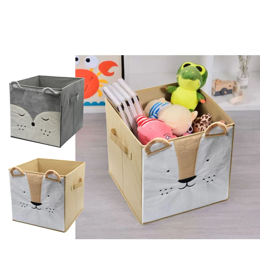 Thickened Fabric Cartoon Storage Box for Household Foldable Clothing, Toys, and Miscellaneous Items Sorting Box