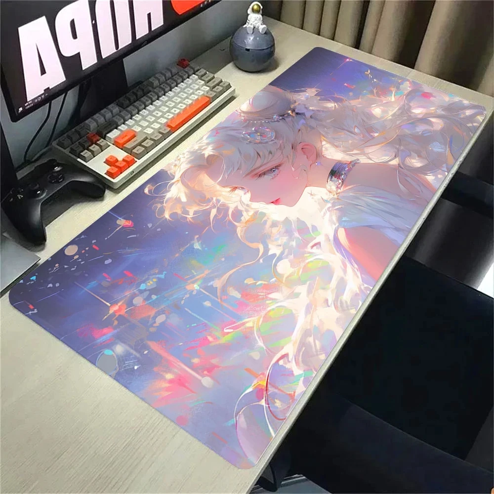 Kawaii Mouse Pad Office Computer Desk Mat Rubber Mouse Mats Gamer Keyboard Beautiful Girls Mousepad Cabinet Cute Pc Gaming