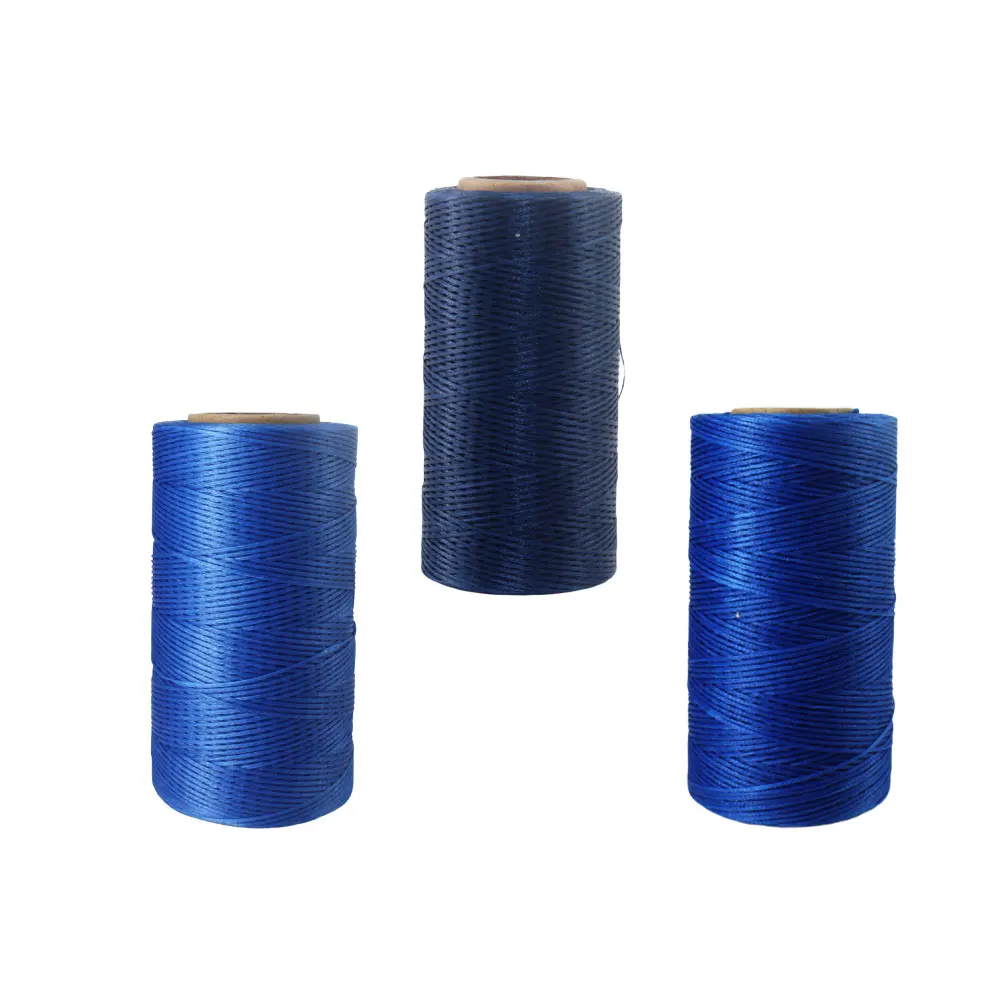 

3pcs 0.8Mm Sewing Wax Thread 260M Dark Blue Light Blue Flat Waxed Line Stitching Cord For Bags Wallets Shoes Repair