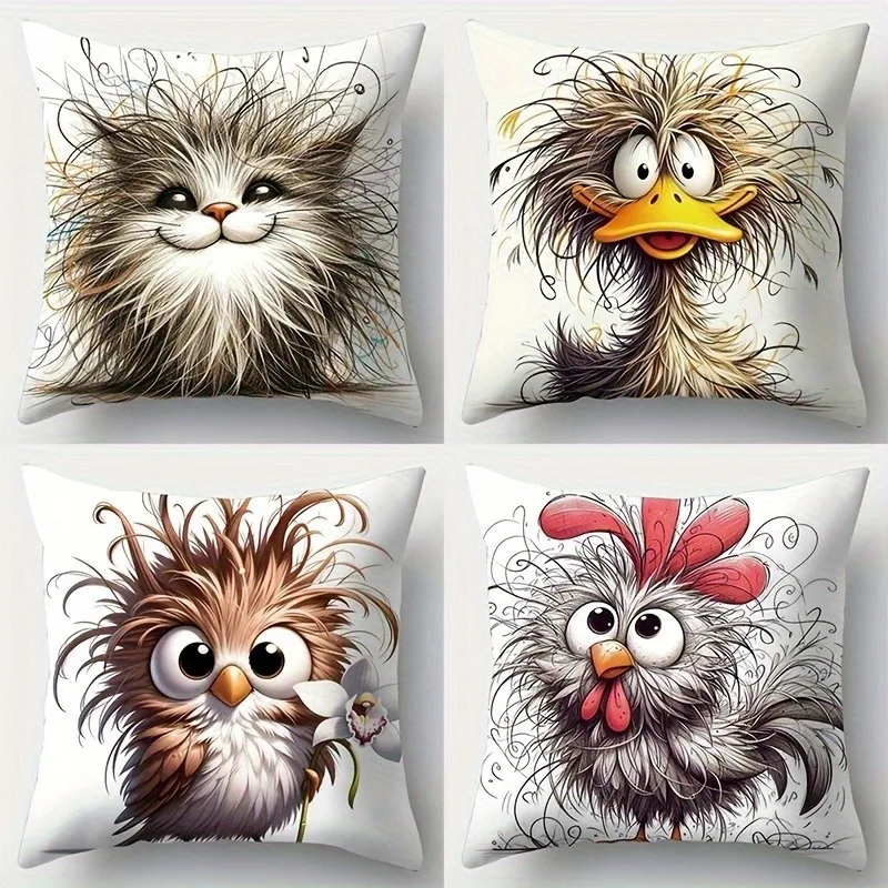 Cute Animal Pillowcase in 1 Set ,Sofa bedroom cushion cover, single-sided printing, without pillow core