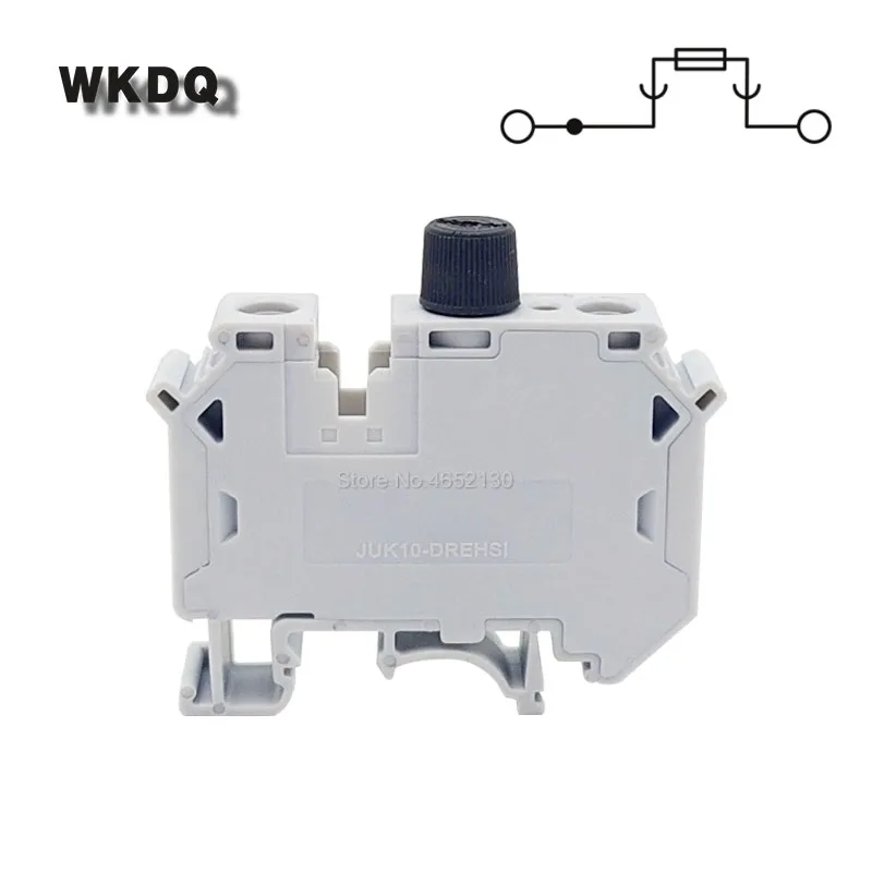 1Pc UK10-DREHSI Fuse Modular LED Terminals UK With Screw Cap Din Rail Terminal Block UK10-DREHSILED Wire Electrical Connector