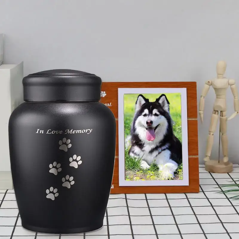 Metal Dog Urn Cat Ashes Stainless Steel Pets Urn Puppy Cremation Box Dogs Funerary Container  Sealed Design  dignified present