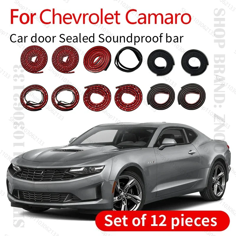 Car Door Seal Strip Rubber Double Layer Sealing Protector Soundproof Strip Dustproof Seal Strip 12PCS Set For Chevrolet Camaro