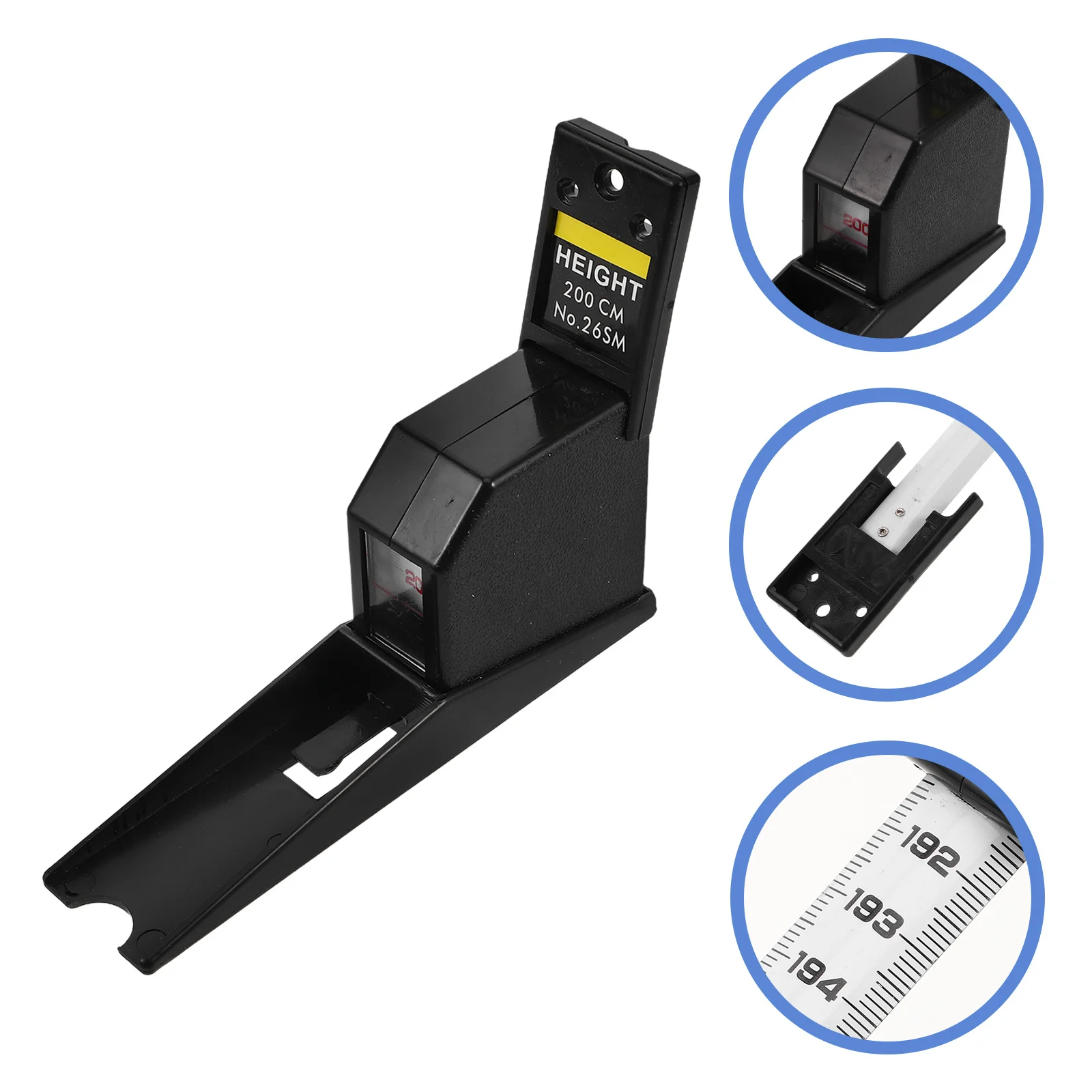 

Retractable Height Measuring Tool Wall Mounted Stadiometer For Adults 200Cm Range 0.1Cm Accuracy Light Grey Metal