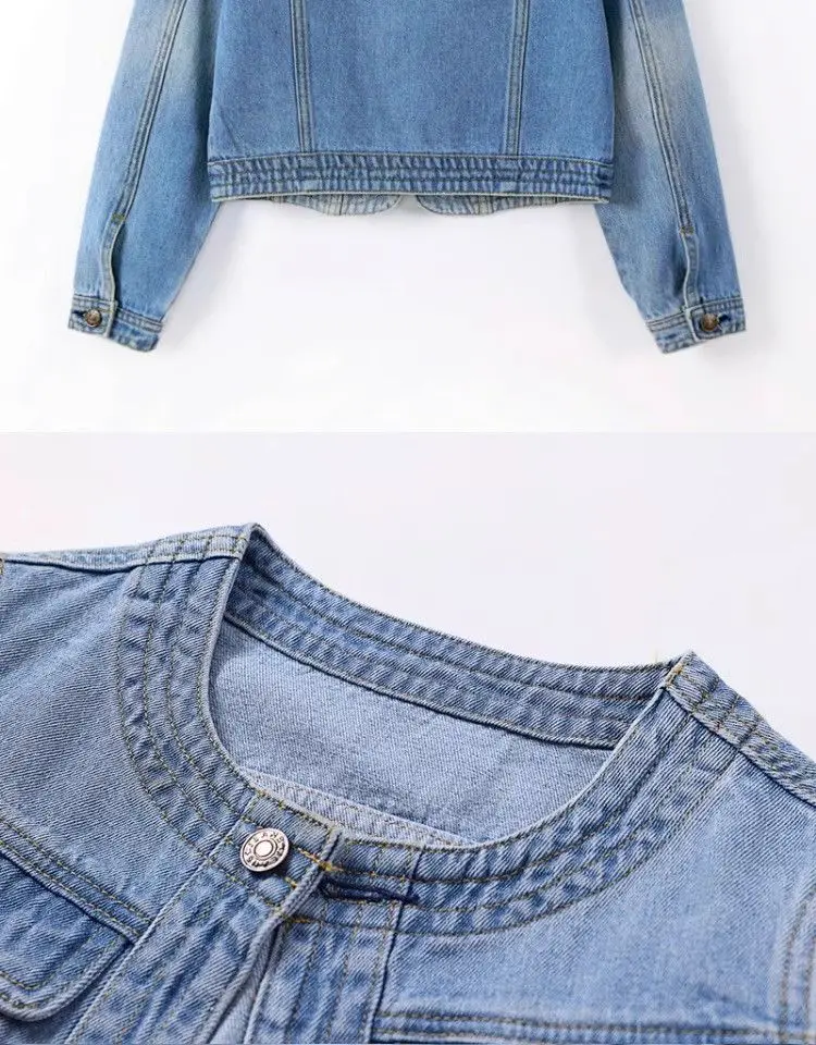 5XL New Quarter sleeved O neck Denim Jacket For women's Summer 2026 New Spring Short Loose Top Paired With Dress Cowboy Outwear 133 S70bf45d0fe4f4bd9a3b0570a3431e5cfW