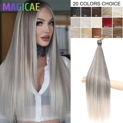 Magicae 28inches 300grams Blond 27/613 White 60# Long 72cm Synthetic Silky Straight Crochet Braids Ombre Braiding Hair Extension