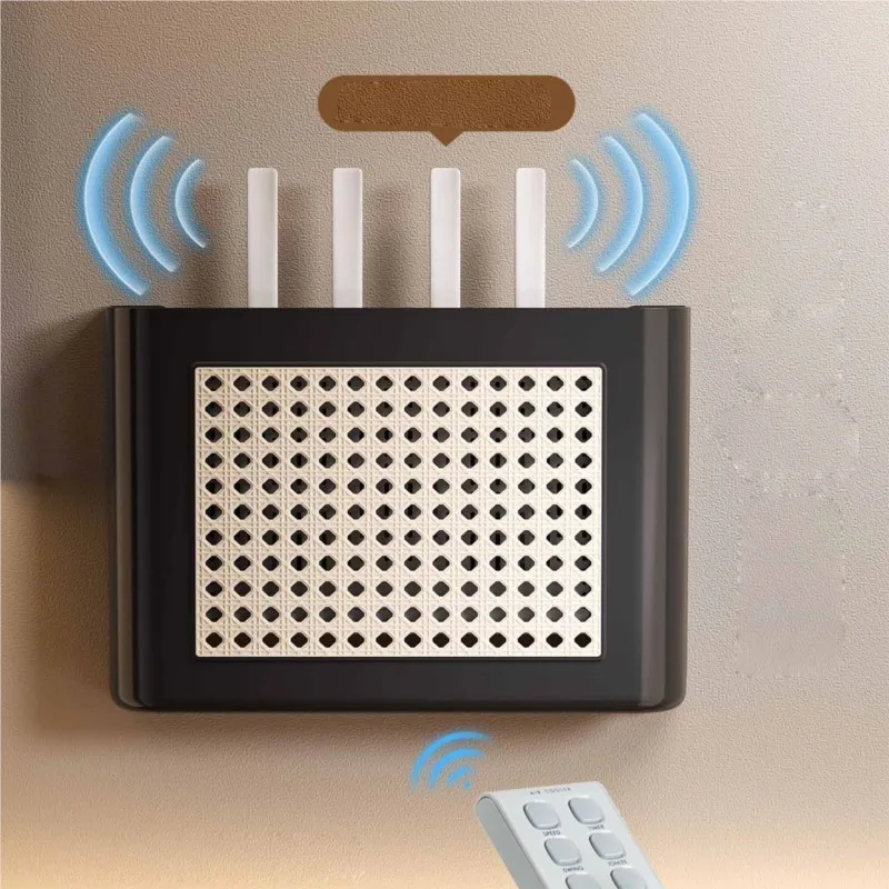 Antique Style WiFi Router Plastic Storage Box Wall Mounted TV Cabinet Set-top Box Storage Rack Wall Cable WIFI Storage Box ZJ36