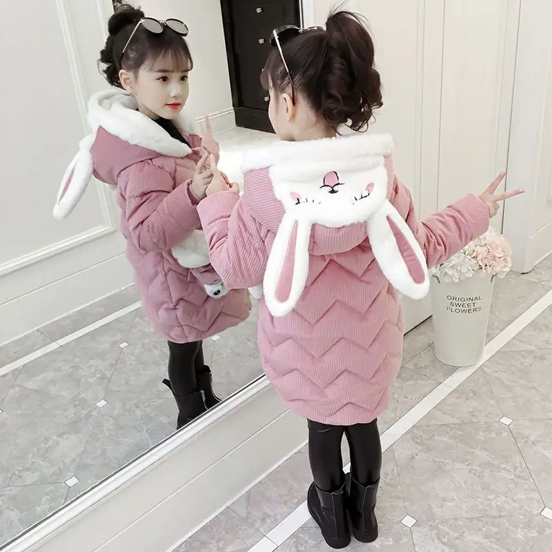 Girls Winter Parka Jacket for Kids Comfortable Christmas Coat  Teenage Outfit Comfort Casual Hooded Outerwear 4 9 12 13 14 Years