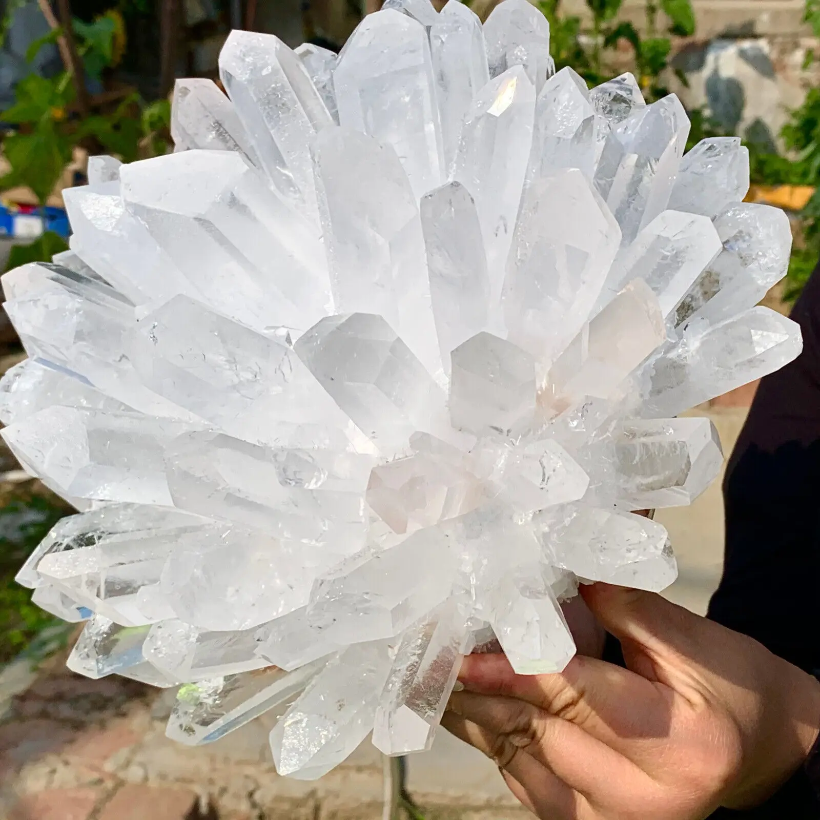 

Natural white phantom quartz crystal cluster mineral samples heal home office decoration