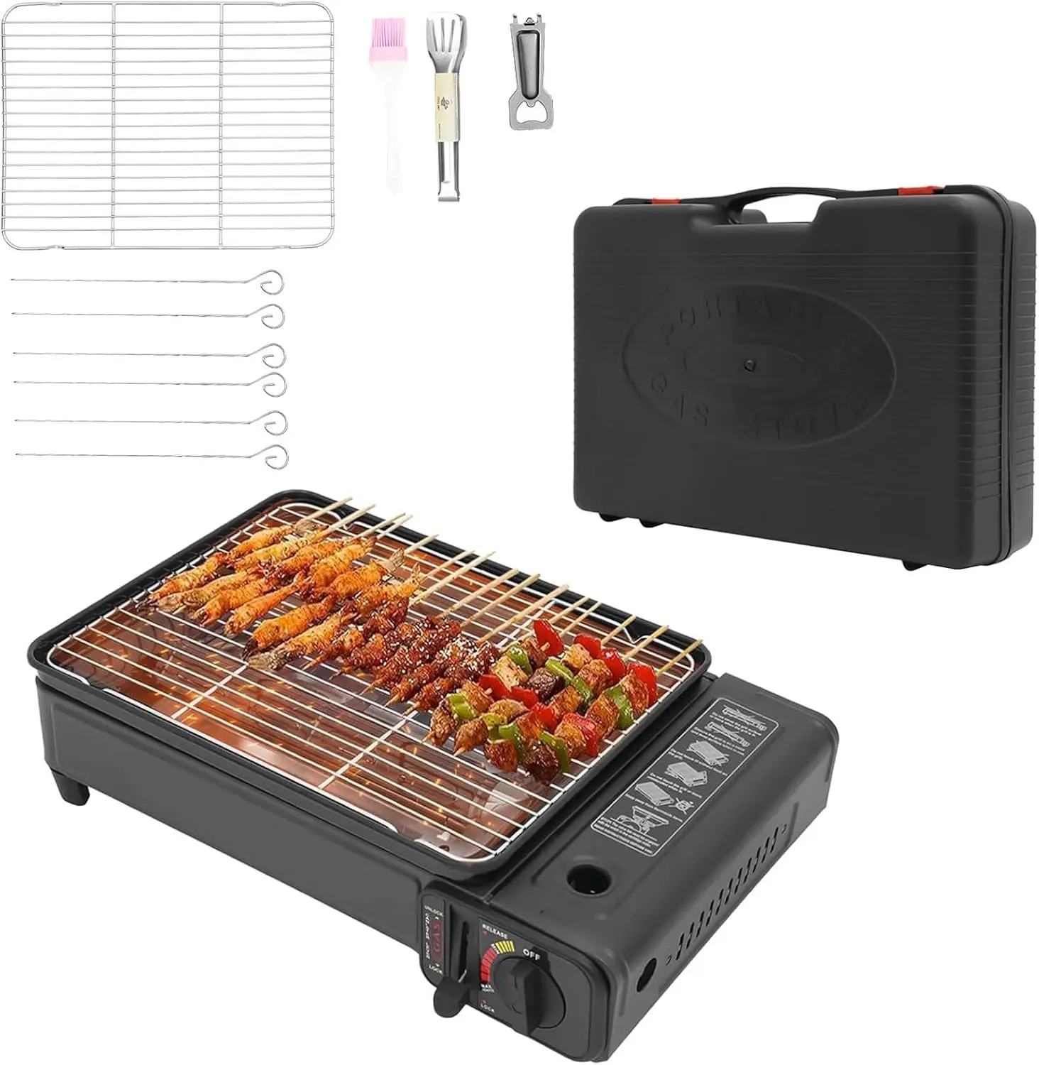 Tragbarer Gasgrill für den Außenbereich, Butankocher …