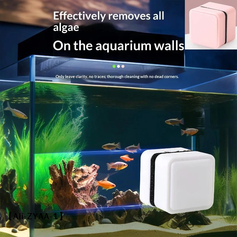 【A】Mini quadratische Magnetbürste, Aquarium-Glasreiniger, kratzfester Glasreiniger, magnetische Bürste für kleine Aquarien