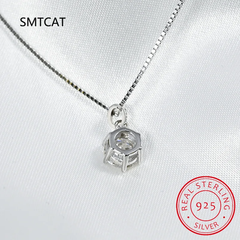 Real 1 Carat D Color Moissanite Bridal Pendant Necklace 100% 925 Sterling Silver Wedding Party Fine Jewelry Gift Wholesale