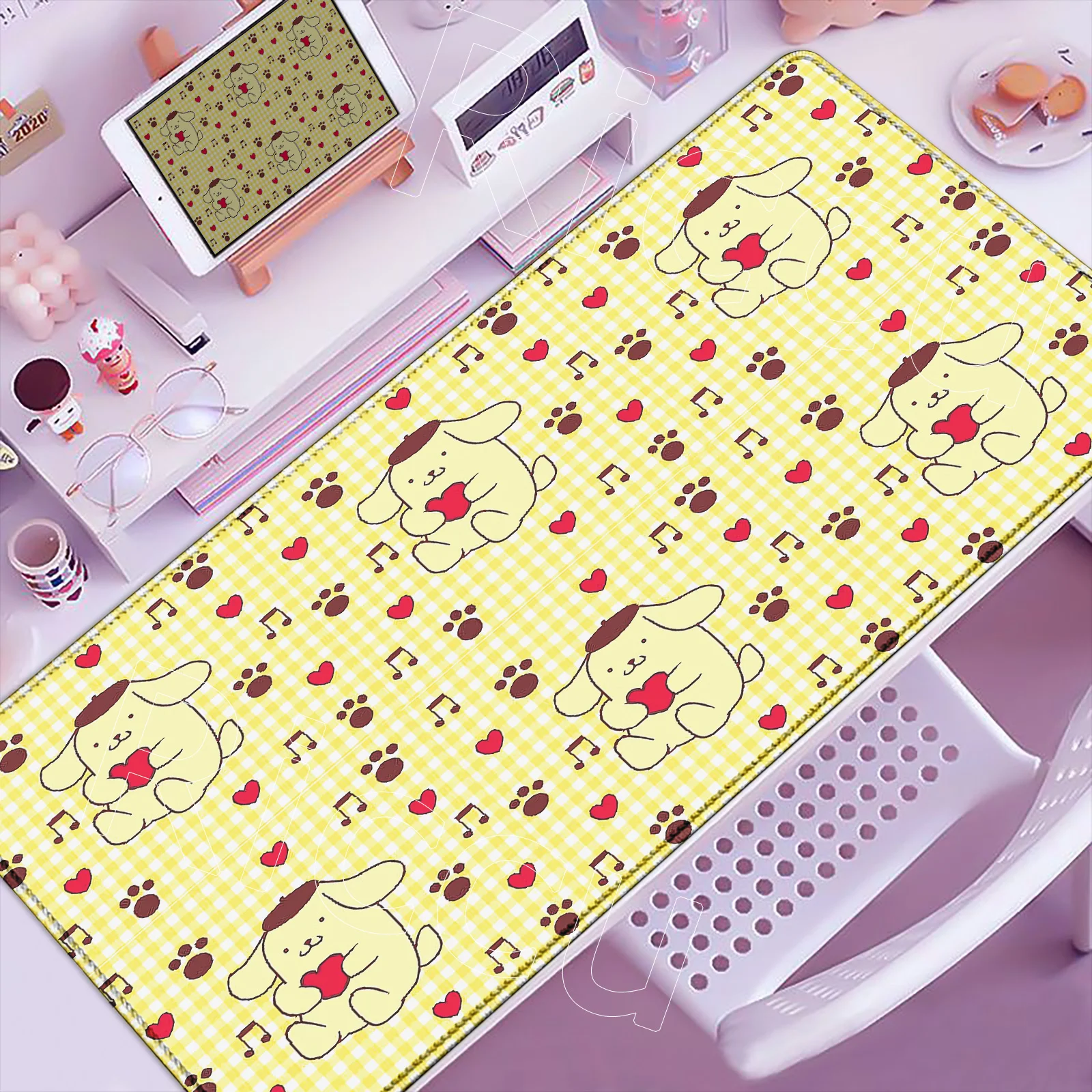 

Cute Pompompurin Anime Mouse Pad XXL Large Mousepad for PC Gamer Desktop Decoration Office Mouse Mat Non-slip Laptop Deskmat Rug