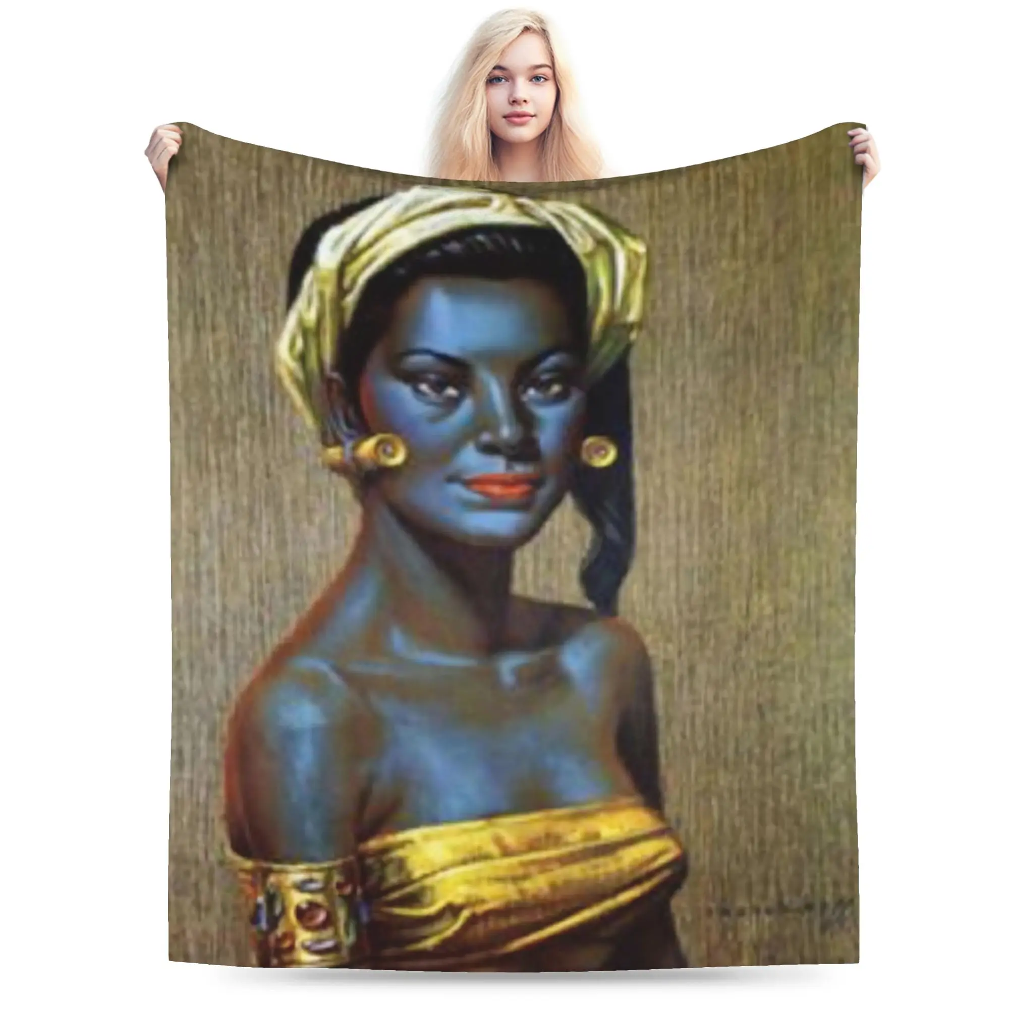 Cozy Miss Wong Vladimir Tretchikoff  Blanket Merch Sofa Decorative  Throws And Blankets Ultra-Soft Coral Fleece Plush for Car