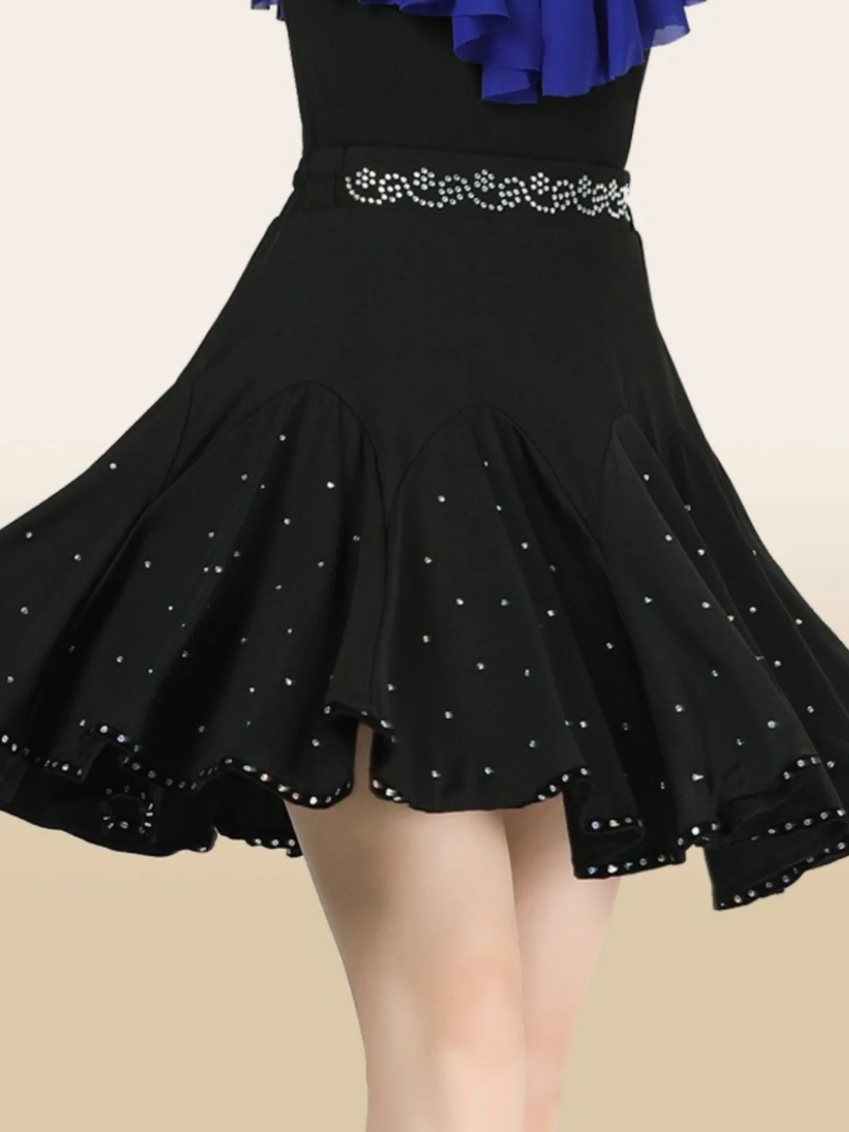 Red Short Dance Skirt Square Dance Three-step Stamp Big Swing Sailor Dance Midi Skirt Social Dance Polyester Fiber A-line Skirt