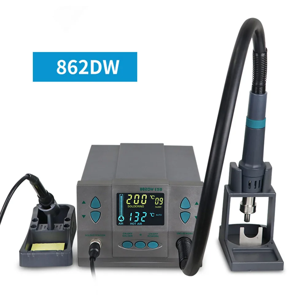 

861DW оригинальный 1000 Вт 220/110 В тепловая пушка бессвинцовая паяльная станция горячего воздуха микрокомпьютер температура паяльная станция + 7 сопел