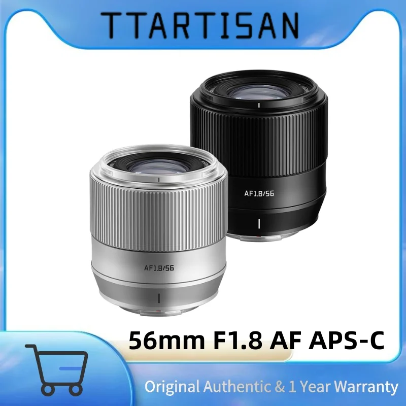 TTArtisan 56mm F1.8 APS-C Autofocus Lens Large Aperture Full Metal Body for Sony E Fuji XF Mount