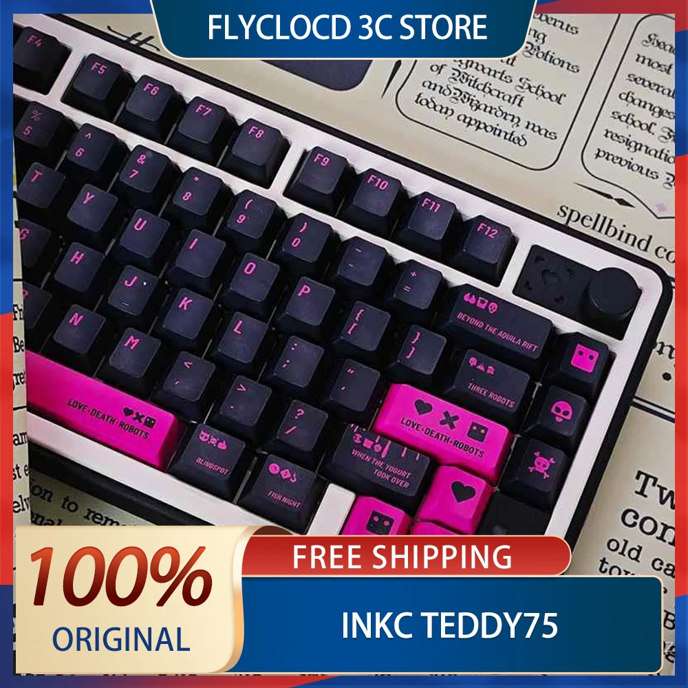 INKC Teddy75 Mechanical Keyboard 3 Mode Wireless Keyboard Aluminium Alloy Customized Quick Disassembly Keyboards Pc Accessories