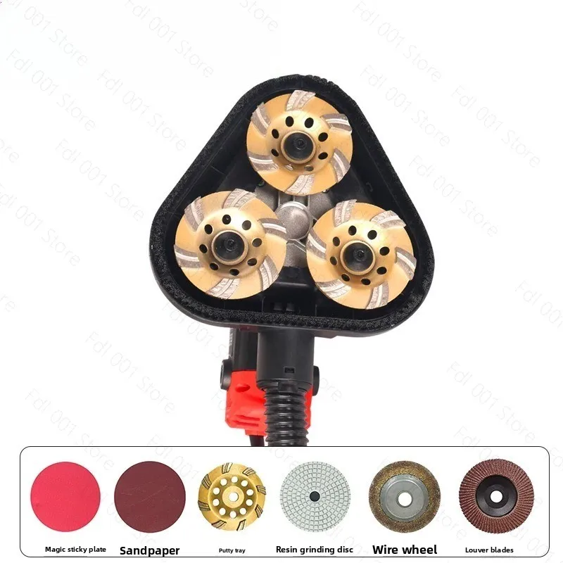 Four-head dust-free grinding machine, epoxy floor concrete electric grinder, cement floor polishing machine, terrazzo machine