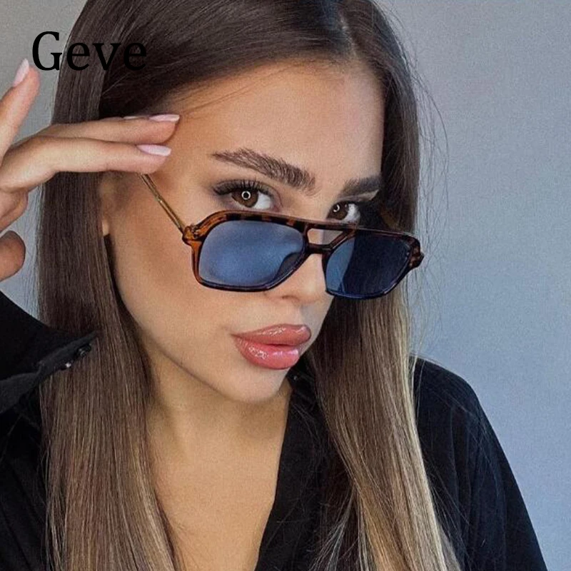 Small Double Bridge Sunglasses Men Women Vintage Luxury Square Punk Sun Glasses Woman Shades Goggles UV400