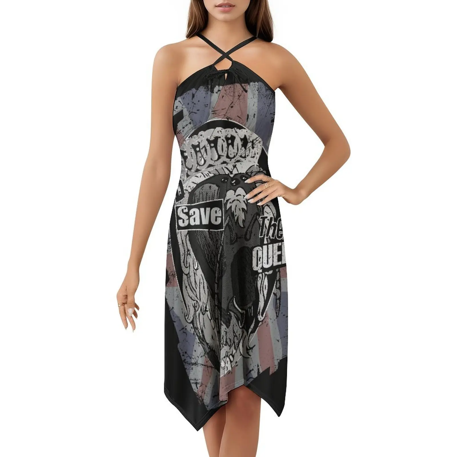 فستان بوهيمي عتيق من God Save The Queen Bee بأكمام منتفخة أو خيارات بدون أكمام للنساء فستان Punk Bee Honey Queen God Save #5