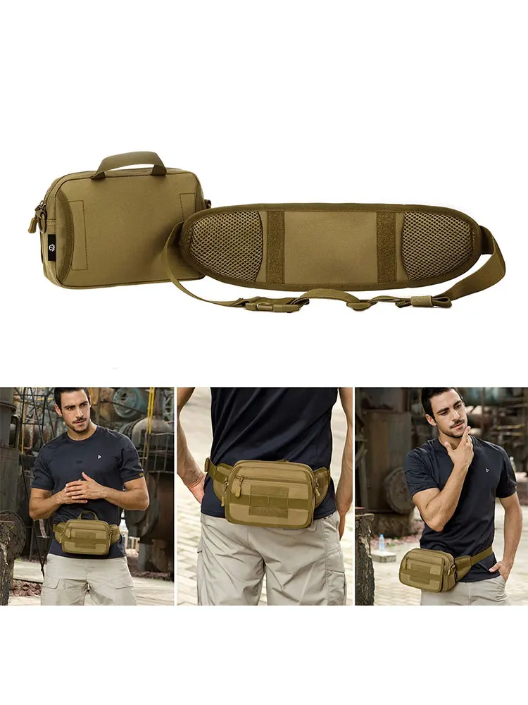 PROTECTOR PLUS taktyczna wojskowa saszetki na pas Molle wielofunkcyjna kamuflaż 6 cali telefon Messenger na ramię Outdoor Sports Crossbody — zdjęcie 2