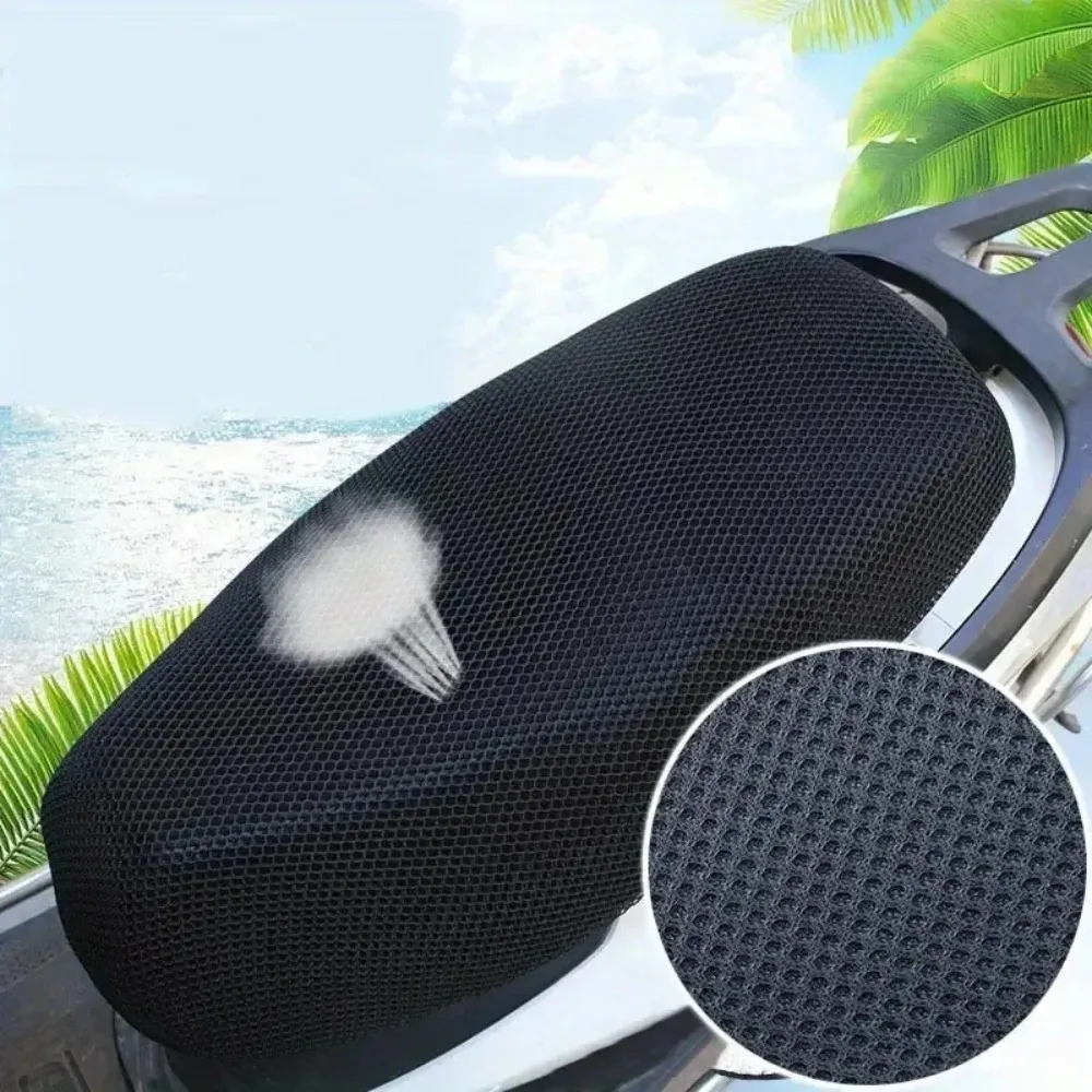 2026 Motorcycle Seat Cover - Thick breathable mesh for scooters, motorcycles, sun protection poly motorcycle seat cushions