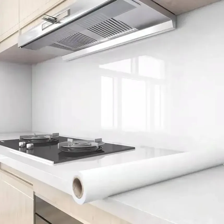 Modern Style Kitchen Self Adhesive Wallpaper Waterproof  High Temperature Resistant Wall Stickers Cabinets Mould Proof Stickers