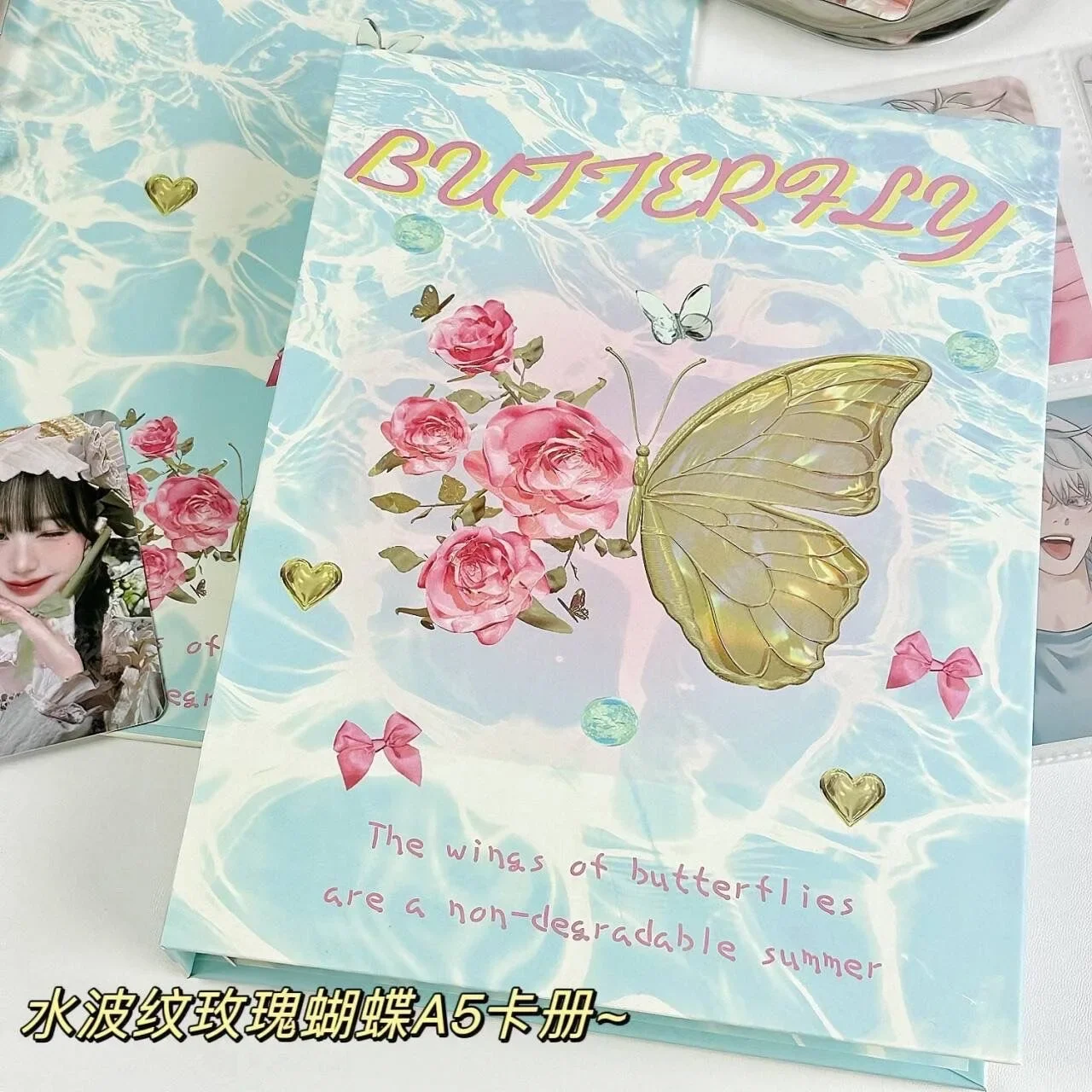 IFFVGX Butterfly A5 Binder Photocard Holder Kpop Idol Photo Album Kawaii Photocards Collect Book Album for Photographs 포토카드 포장용품