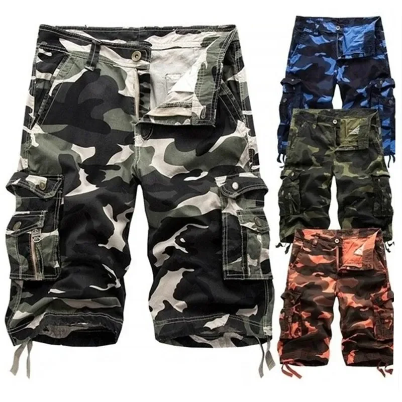 New Cargo Shorts Men Top Design Camouflage Military Shorts Homme Summer Hip Hop Casual Cargo Camo Short Pants