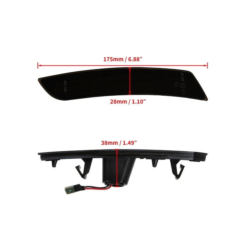 For CHEVROLET Camaro 2016-2023 4Pcs Set Led Bumper Side Marker Lights Front Rear Fender