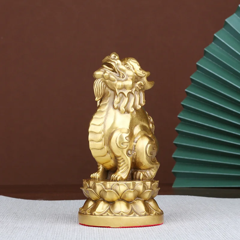 Brass Pixiu Ornament Pure Skyward Toward the Sky Roar Copper Lucky Beast Home TV Cabinet Desktop Decora