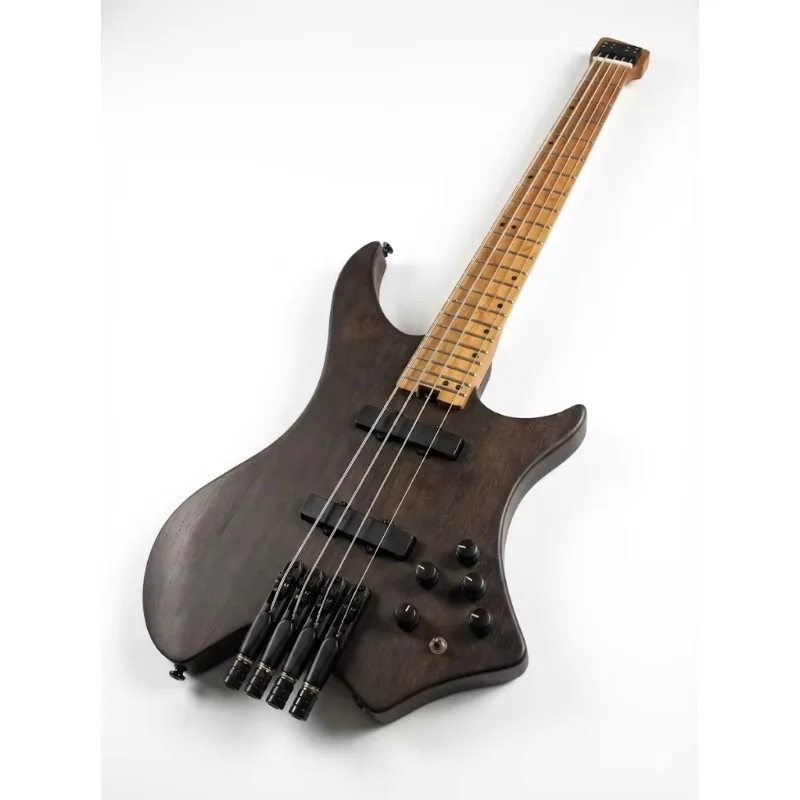 Electric Bass Guitars with Mahogany Neck Thru Body Active Pickup Maple Back/Side and Ebony Fingerboard