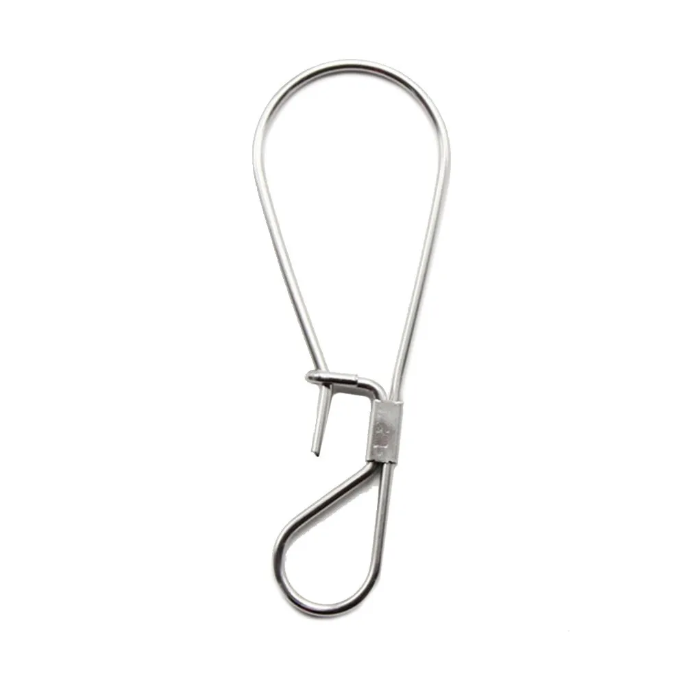 HOT Sale Stainless Steel Hook Lock Snap Swivel Solid Ring Safety Snap Fishing Hook Connector Fish Box Tackle Tool