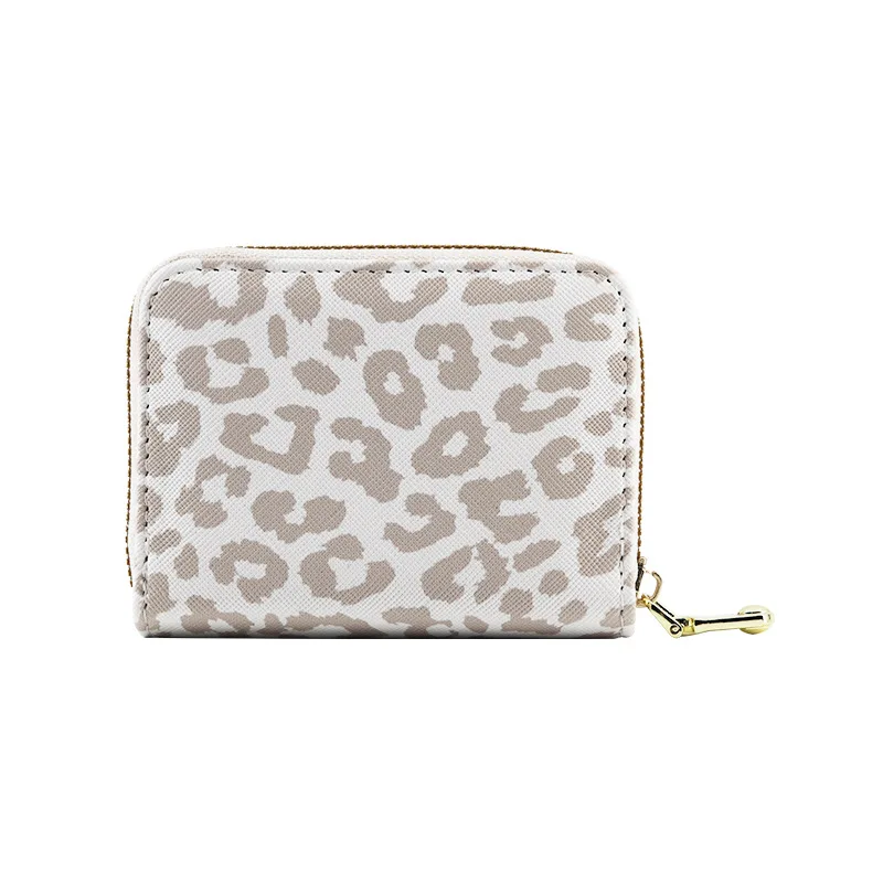 Pu Leather Mini ID Card Holder Bank Credit Card Box Leopard Print Multi Slot Card Case Wallet for Women