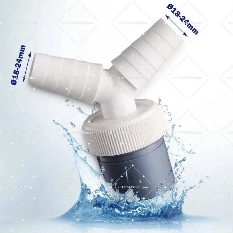 40mm Y-Type Three Way Drain Adapter Washing Equipment Extension Hose Connector Replacement Fitting