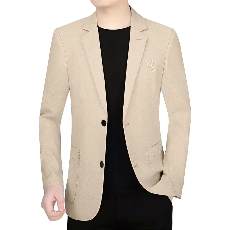 Men Spring Thin Blazers Suits Jackets Business Slim Casual Suits Coats New Fashion Male Solid Blazers Jackets Men's Clothing 4XL