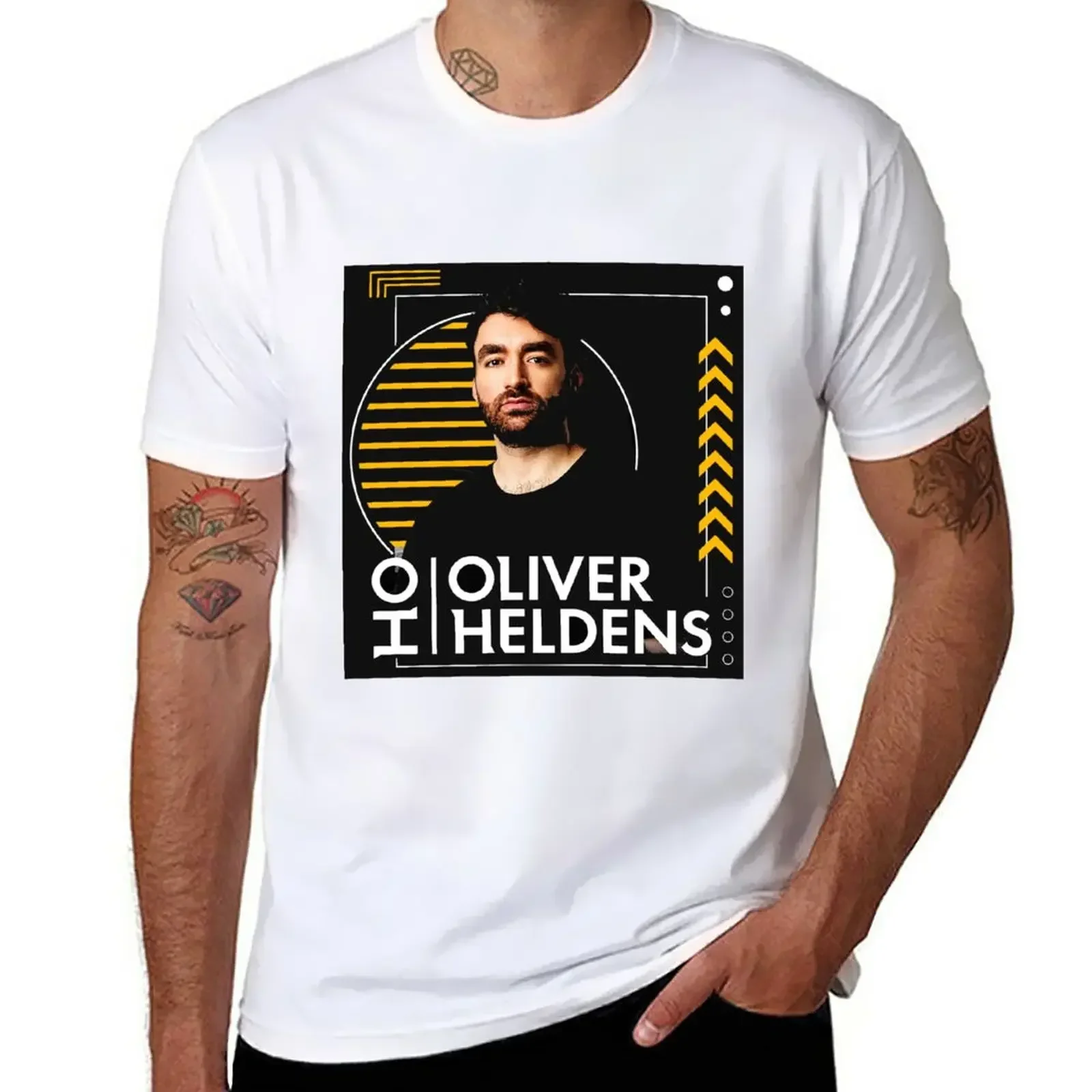 the trending oliver heldens T-Shirt animal prinfor boys korean fashion men workout shirt heavyweight Round Neck manga vintage