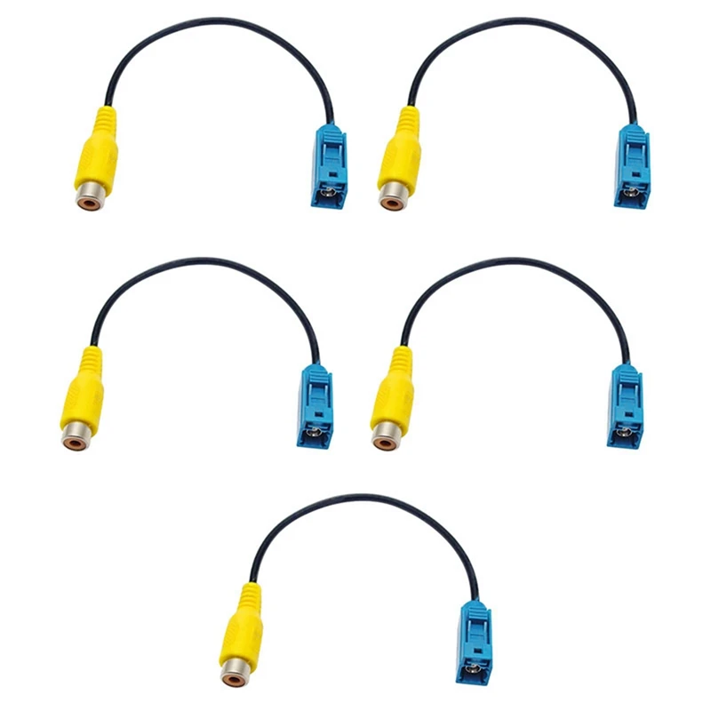 5X Fakra Reversing AV-IN Camera Video Connection RCA Cable Parking Adapter - Fakra To RCA Video Cable Adapter