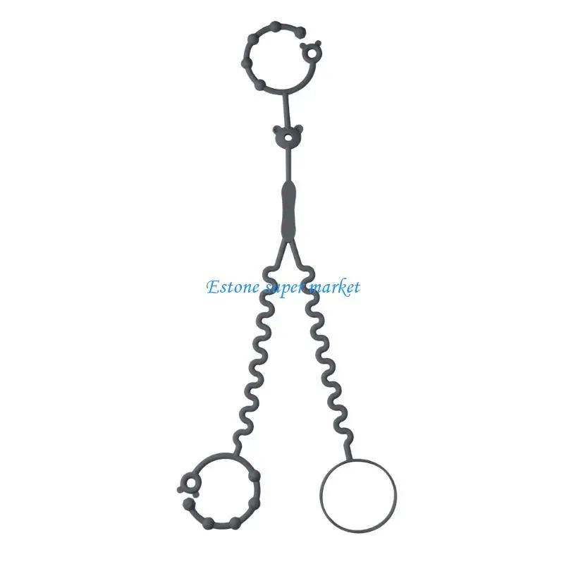 090B Baby Silicone Holders for Cups & Toy Not Toxic Convenient 2 In 1 Baby Cup And Toy Silicone Lanyards Pram Accessories