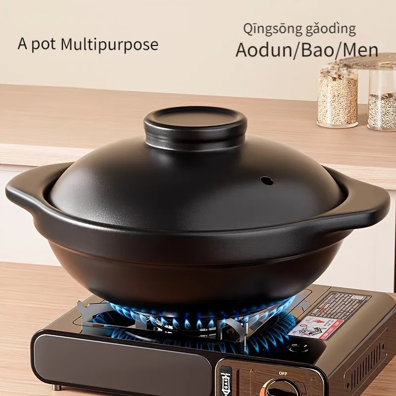 

1 X 28.21Oz-40.56Oz Clay Pot with Lid; Suitable for Open Fire And Induction Cooker; Bibimbap Stone Pot; Rice Cooker; Outdoor Casserole Pot; Pot for Kitchen And Restaurant; Perfect Gift And Present